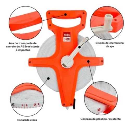 Cinta Metrica Agrimensor 50 Mts Con Manija Rebatible