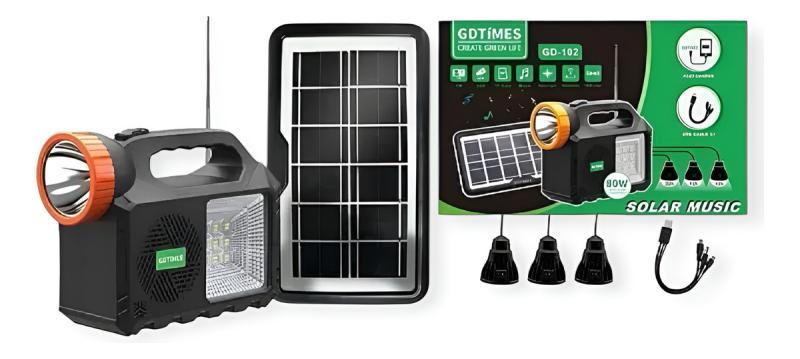 Kit Solar Portátil Iluminación Emergencia Radio Bluetooth