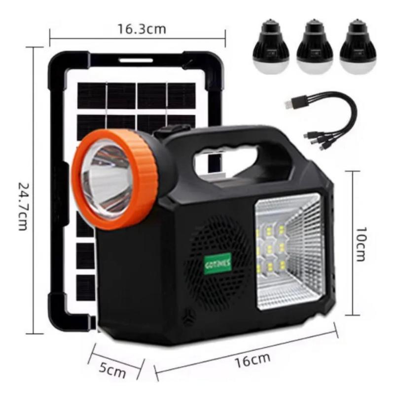 Kit Solar Portátil Iluminación Emergencia Radio Bluetooth