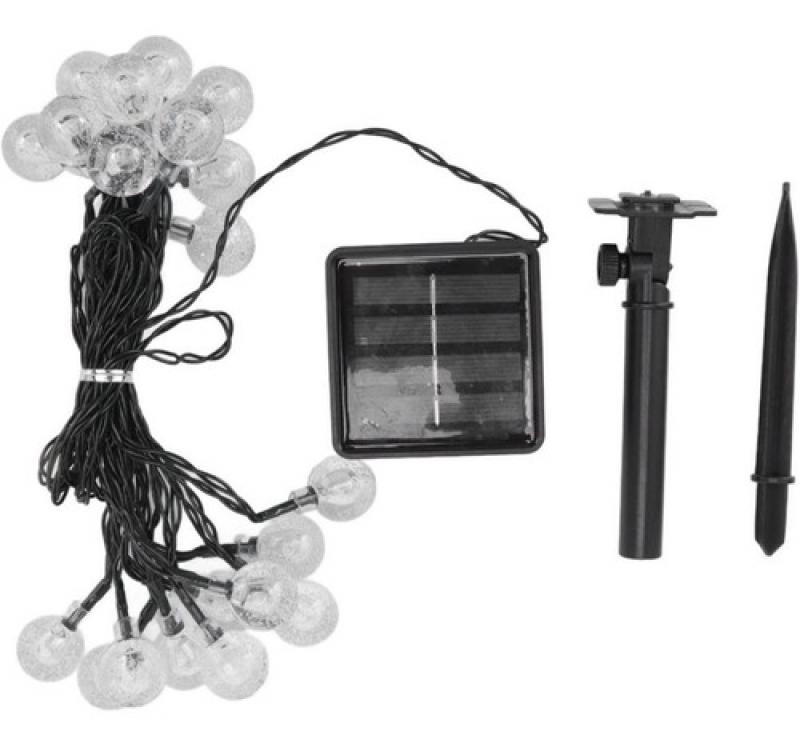 Guirnalda Luces Led Bolitas Cristal Panel Solar Multicolor