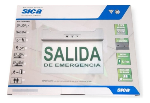 Cartel Led Señalizador Salida Emergencia Baños Luminoso