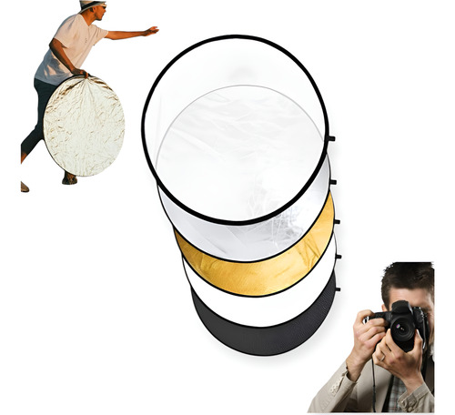 Disco Reflector De Fotografia Plegable 5 En 1 Iluminacion