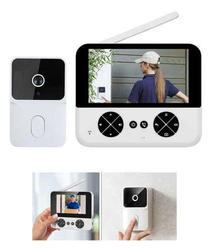 Timbre Inalámbrico Con Pantalla 4.3 Visión Nocturna Hd Wi Fi