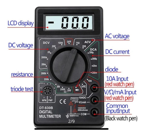 Multimetro Tester Compacto Digital Profesional Portatil