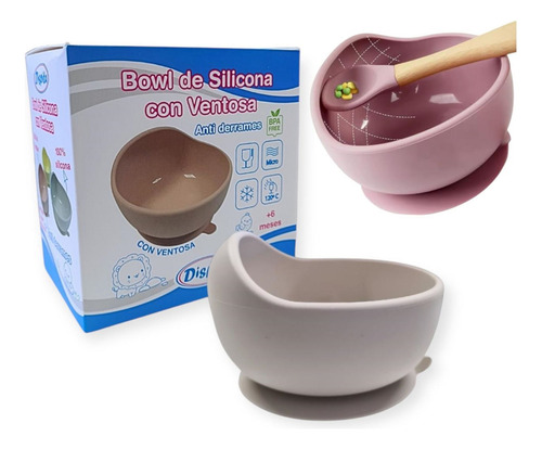 Plato Bowl Silicona Bebe +6m Base Antivuelco
