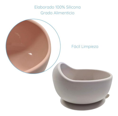 Plato Bowl Silicona Bebe +6m Base Antivuelco