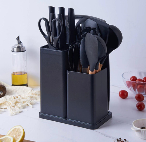 Set 19 Utensilios De Cocina En Silicona Con Tabla De Picar