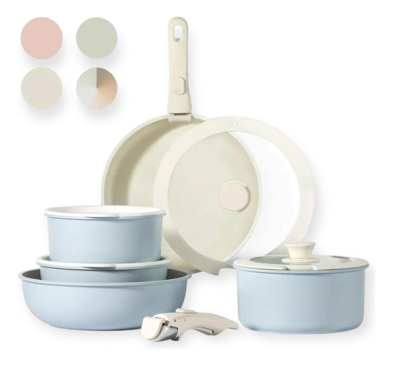 Set De Ollas De Cocina Antiadherentes 12 Unidades