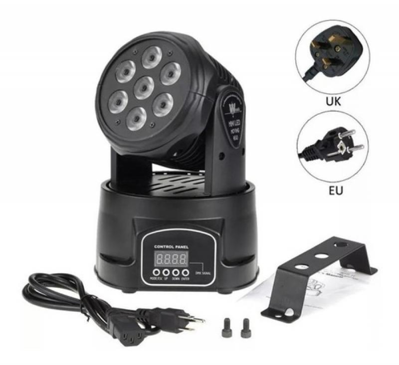 Cabezal Movil 7 Led X 12w Rgbw Robotico Dmx 13 Canales Dj