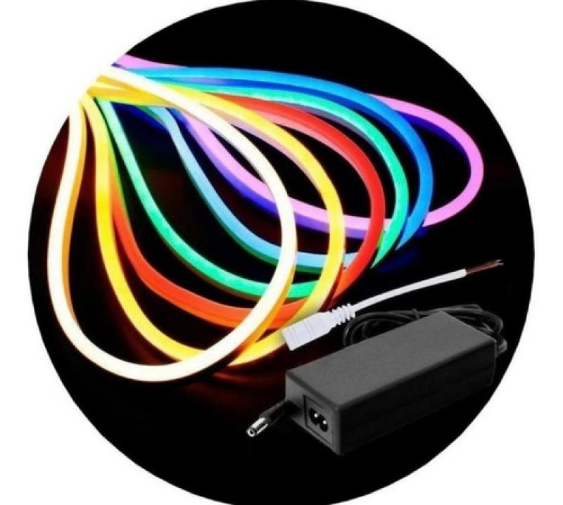 Kit Manguera Exterior Luz Neon 5 Mts + Fuente + Ficha 12v