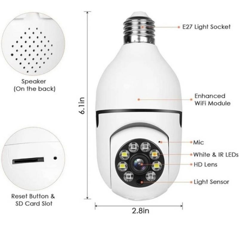 Camara Domo 1080p Sensor De Movimiento Sonido Full Foco