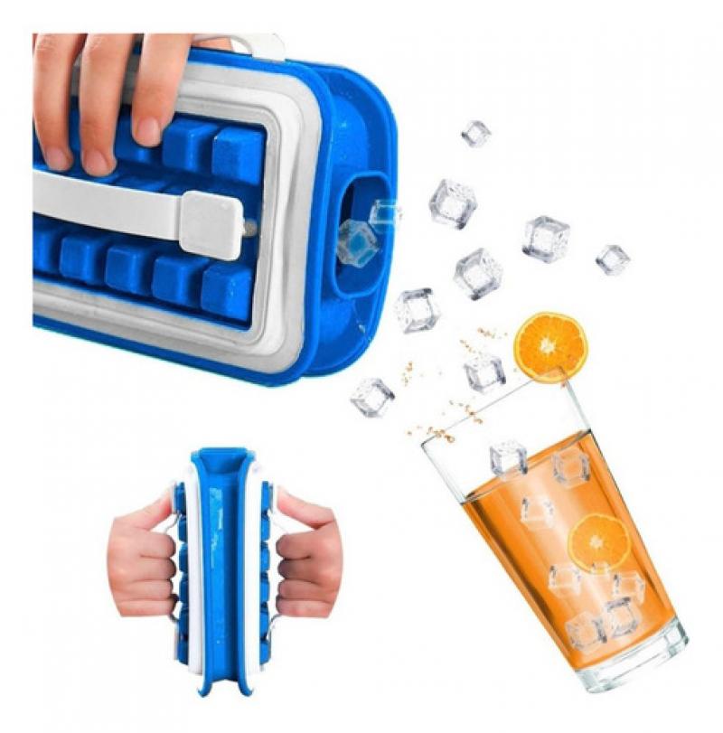 Cubetera Cubo De Hielo Plegable Con Tapa Hielera Portátil