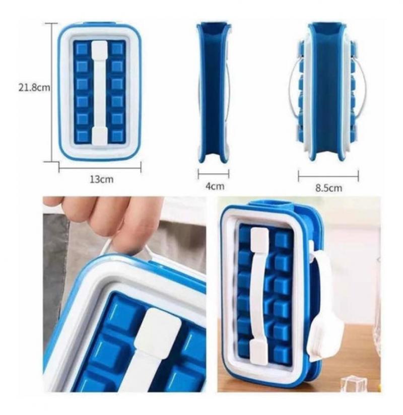 Cubetera Cubo De Hielo Plegable Con Tapa Hielera Portátil