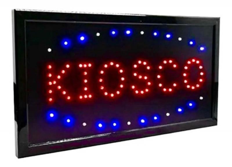 Cartel Led Luminoso Abierto Kiosco 220v Azul Y Rojo