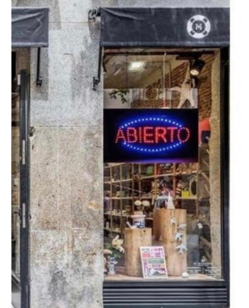 Cartel Led Luminoso Abierto Kiosco 220v Azul Y Rojo