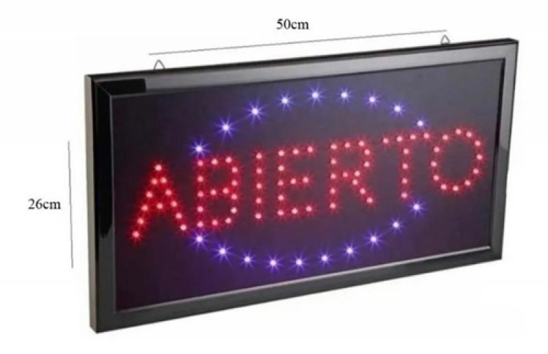 Cartel Led Luminoso Abierto Kiosco 220v Azul Y Rojo