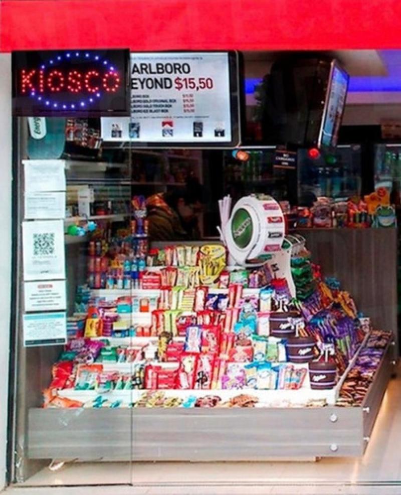 Cartel Led Luminoso Abierto Kiosco 220v Azul Y Rojo