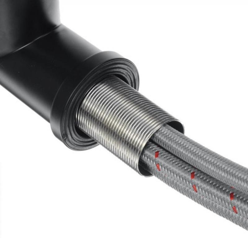 Griferia Canilla Extensible Monocomando Cocina Negra Gourmet