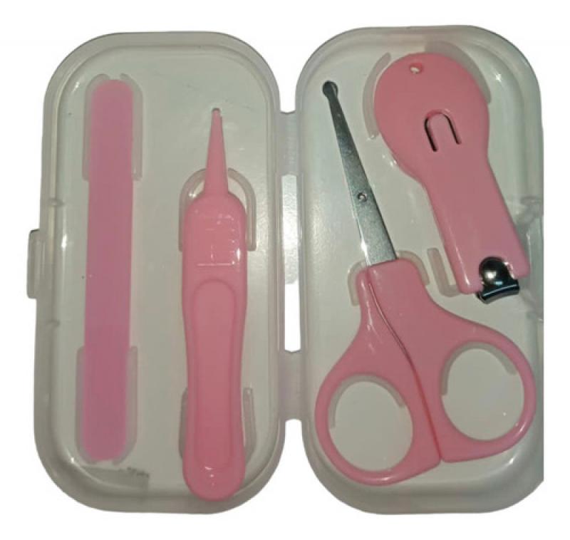 Set De Manicuria Bebe Tijera Alicate Limas Y Pincita Estuche
