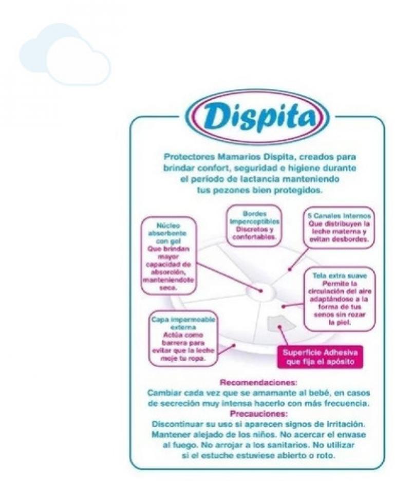 Protectores Mamarios X30 Unid Con Gel Y Adhesivo Dispita 10308