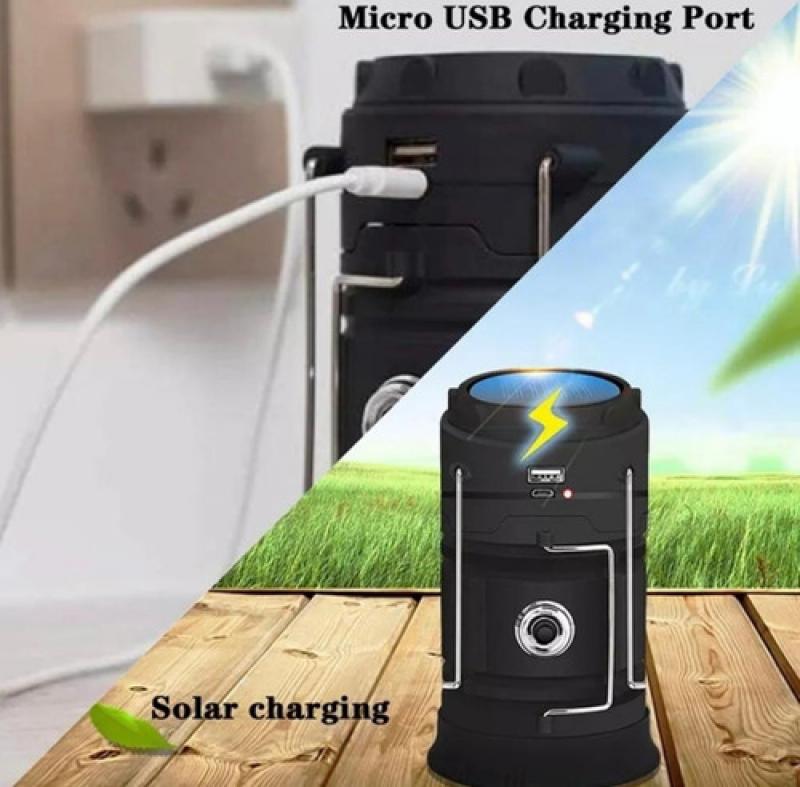 Farol Led Camping Recargable Usb Solar Linterna