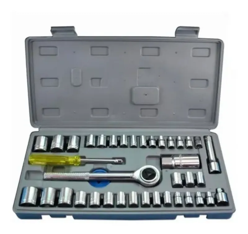 Caja De Herramientas Juego Llave Tubo Kit 40 Piezas Estuche