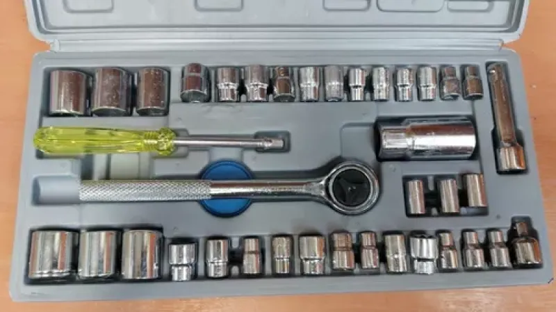 Caja De Herramientas Juego Llave Tubo Kit 40 Piezas Estuche