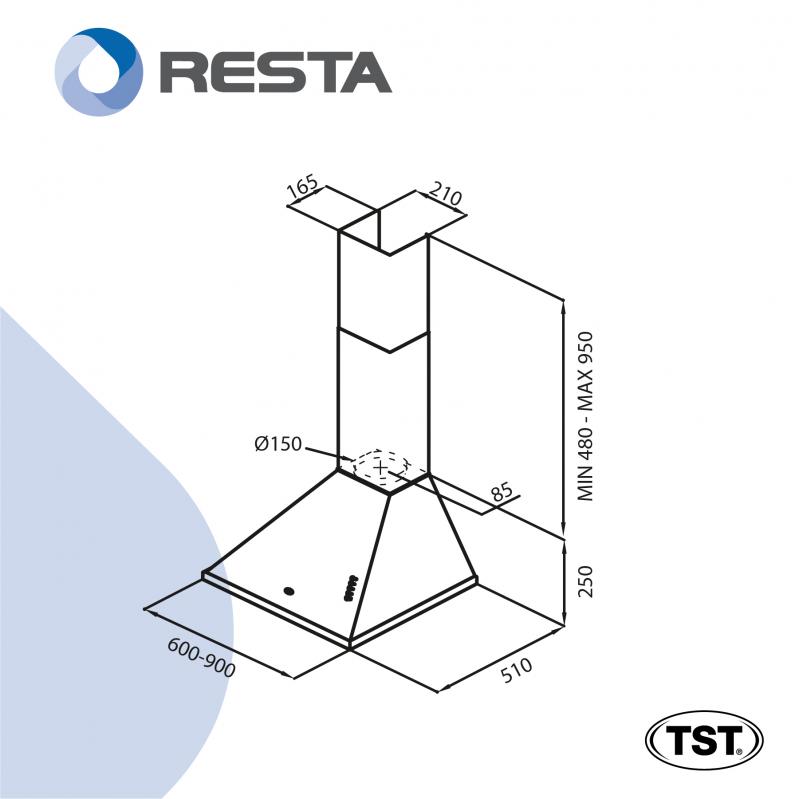 Extractor Campana Cocina Acero Inoxidable Tst Traful 90 Cm