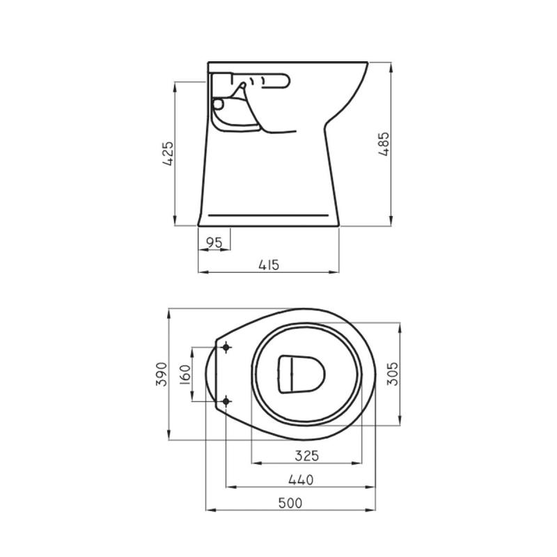 Inodoro Corto Ferrum Espacio Discapacitado Blanco (IETMJ)