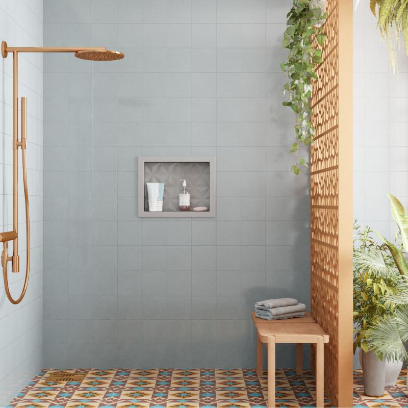 Nicho Texturizado Mármol Sintético 40x30 Cozimax Gris