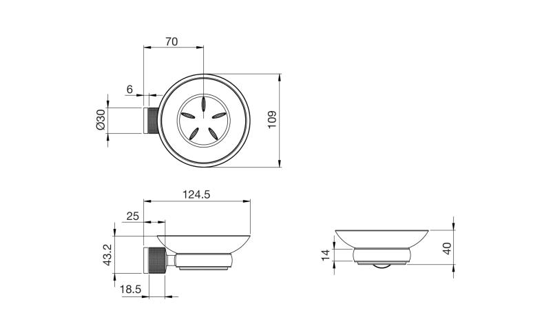 Jabonera Baño Peirano Fabric Cromo 17050C