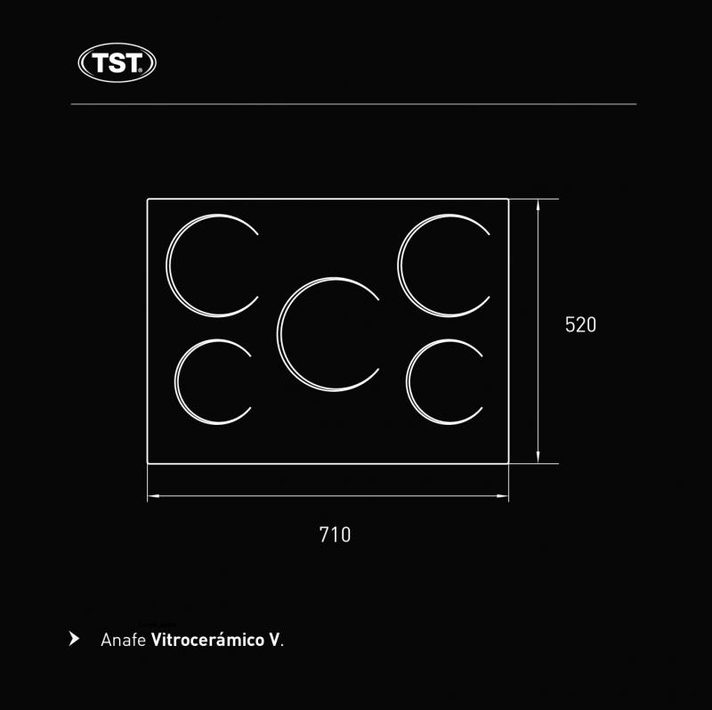 Anafe Eléctrico Vitrocerámico TST VITRO V