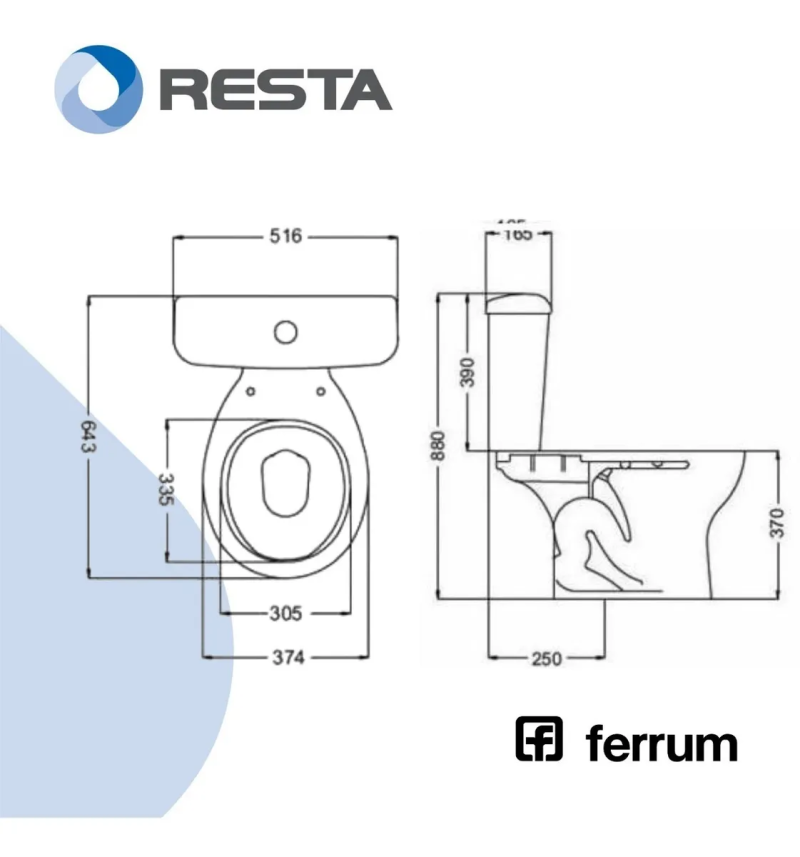 Inodoro Largo Ferrum Andina Blanco (IALQ)