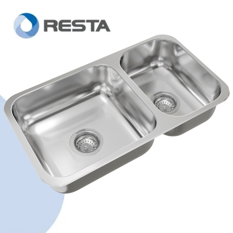 Pileta Bacha Cocina Doble Johnson R37/18 63X34X18