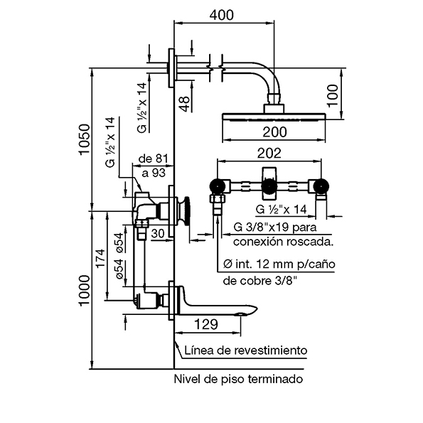 Griferia Ducha Con Transferencia Fv Nueva 44 0103/44N Cr Cromo
