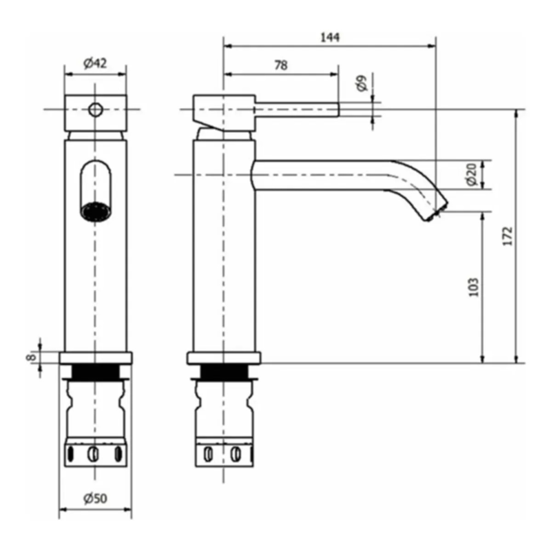 Grifería Para Lavatorio Monocomando Piazza Sensus 10800GF Grafito