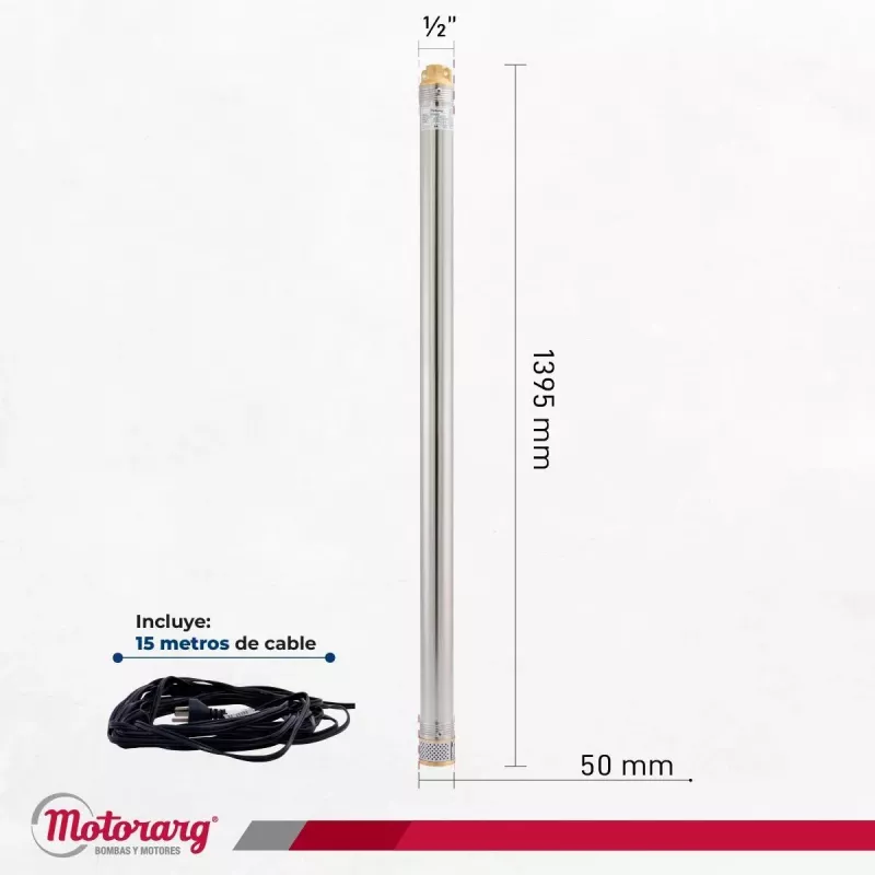 Bomba Agua Sumergible Motorarg Micra 212 Pozo 2 Pulgadas 0,5 Hp + 25 Mts Cable