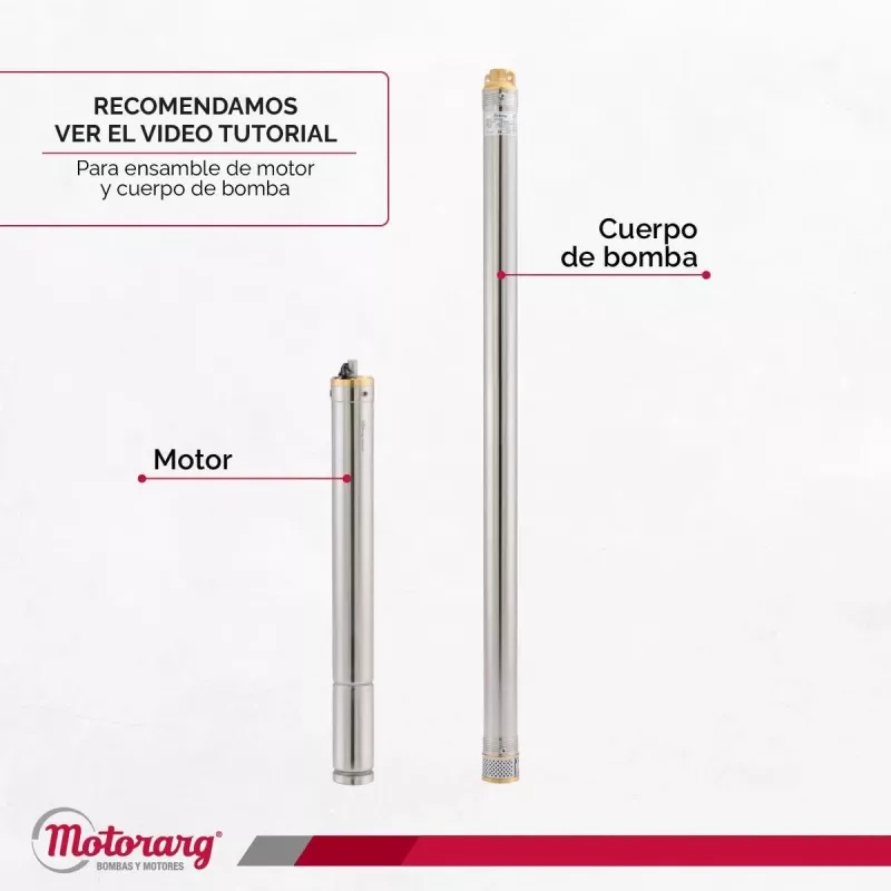 Bomba Agua Sumergible Motorarg Micra 212 Pozo 2 Pulgadas 0,5 Hp + 25 Mts Cable