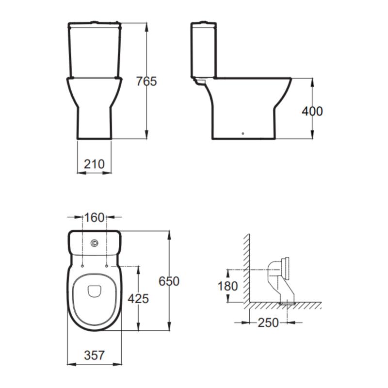 Inodoro Largo Roca Debba Rimless Blanco
