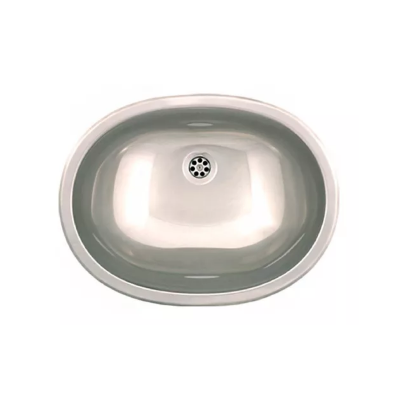 Bacha Ovalada Lavatorio Baño Acero Inoxidable Mi Pileta 451