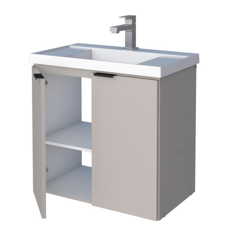 Vanitory Mueble Colgante Con Bacha Cozimax Aster 60 Beige