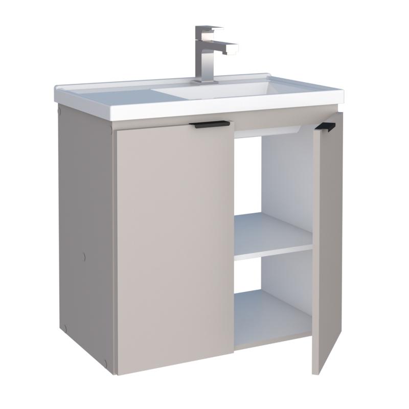 Vanitory Mueble Colgante Con Bacha Cozimax Aster 60 Beige