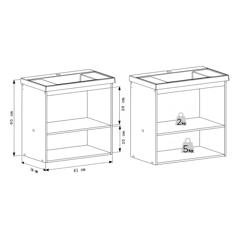 Vanitory Mueble Colgante Con Bacha Cozimax Aster 60 Gris
