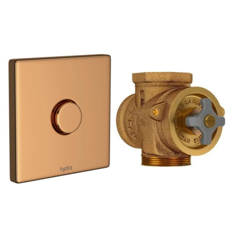 Combo Válvula Descarga + Tecla Hydra Plus Red Gold 51014