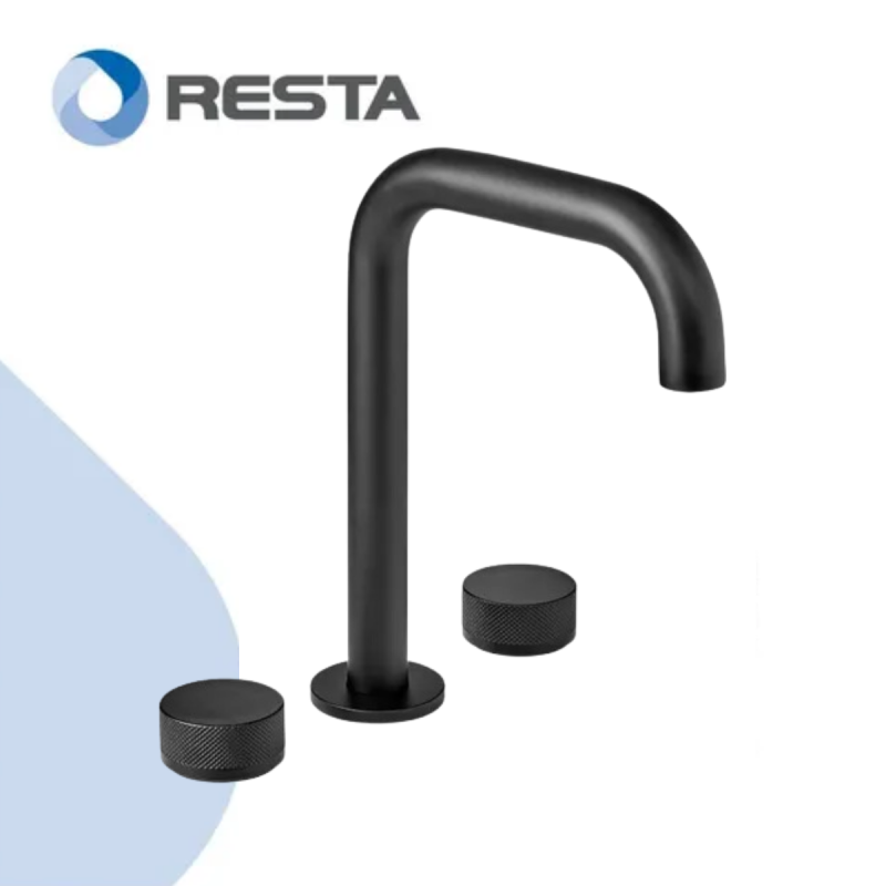 Grifería Lavatorio Mesada Peirano Fabric Black Negro 60-100N