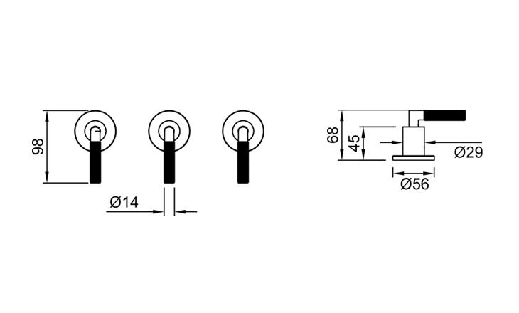 Grifería Bidet Cierre Cerámico Bicomando Peirano Beat Niquel 70-201NI