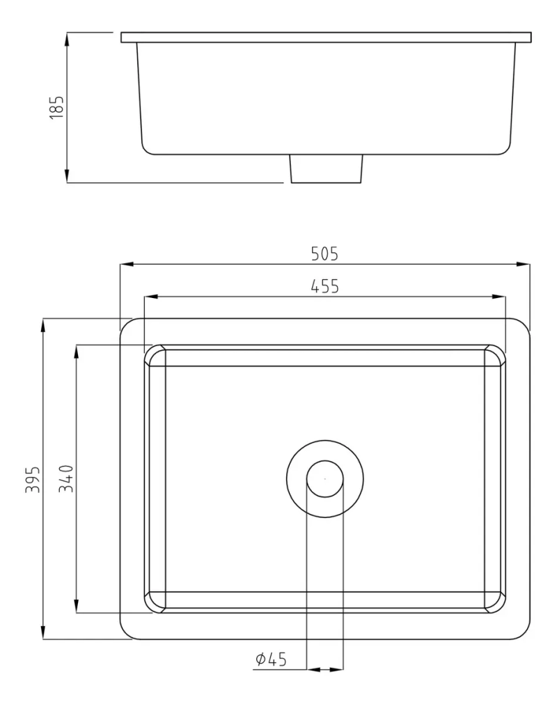 Bacha De Baño Rectangular Peirano BCH20 Blanca 500x400x185