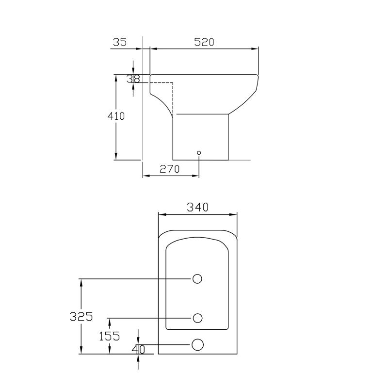 Bidet 1 Agujero Peirano Linea Loft Blanco (BID102-1)
