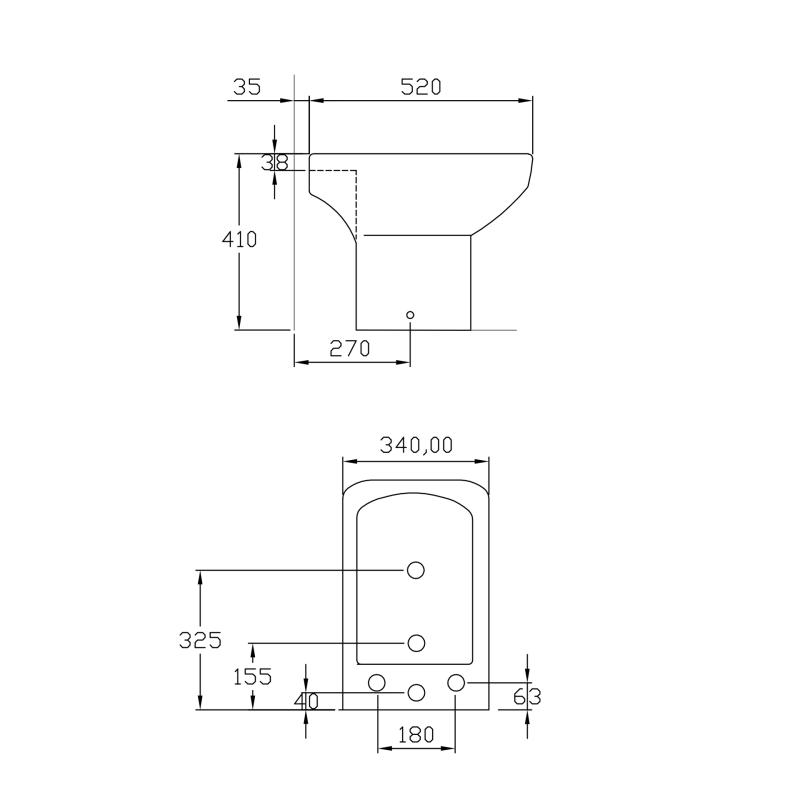 Bidet 3 Agujeros Peirano Linea Loft Blanco (BID102-3)