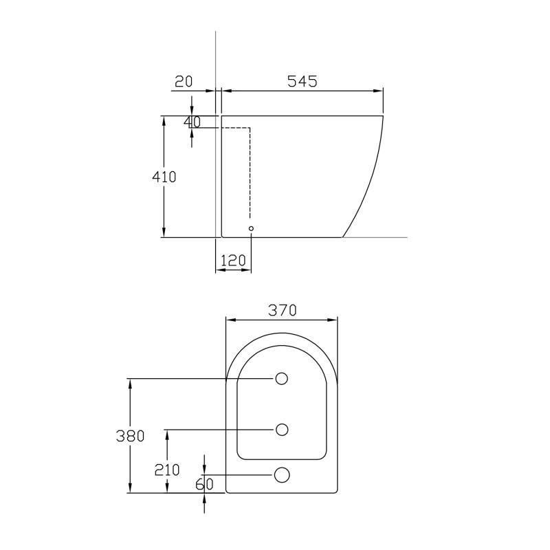 Bidet 1 Agujero Peirano Linea Stone Black (BID104N-1)